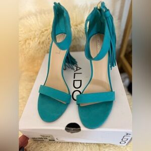 Aldo Turquoise Heeled Sandals